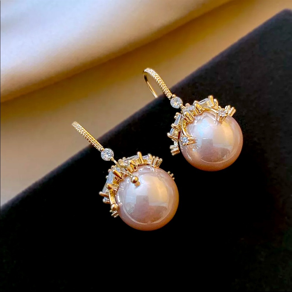 Gold filled Tahitian Style Rainbow Pearl Earring